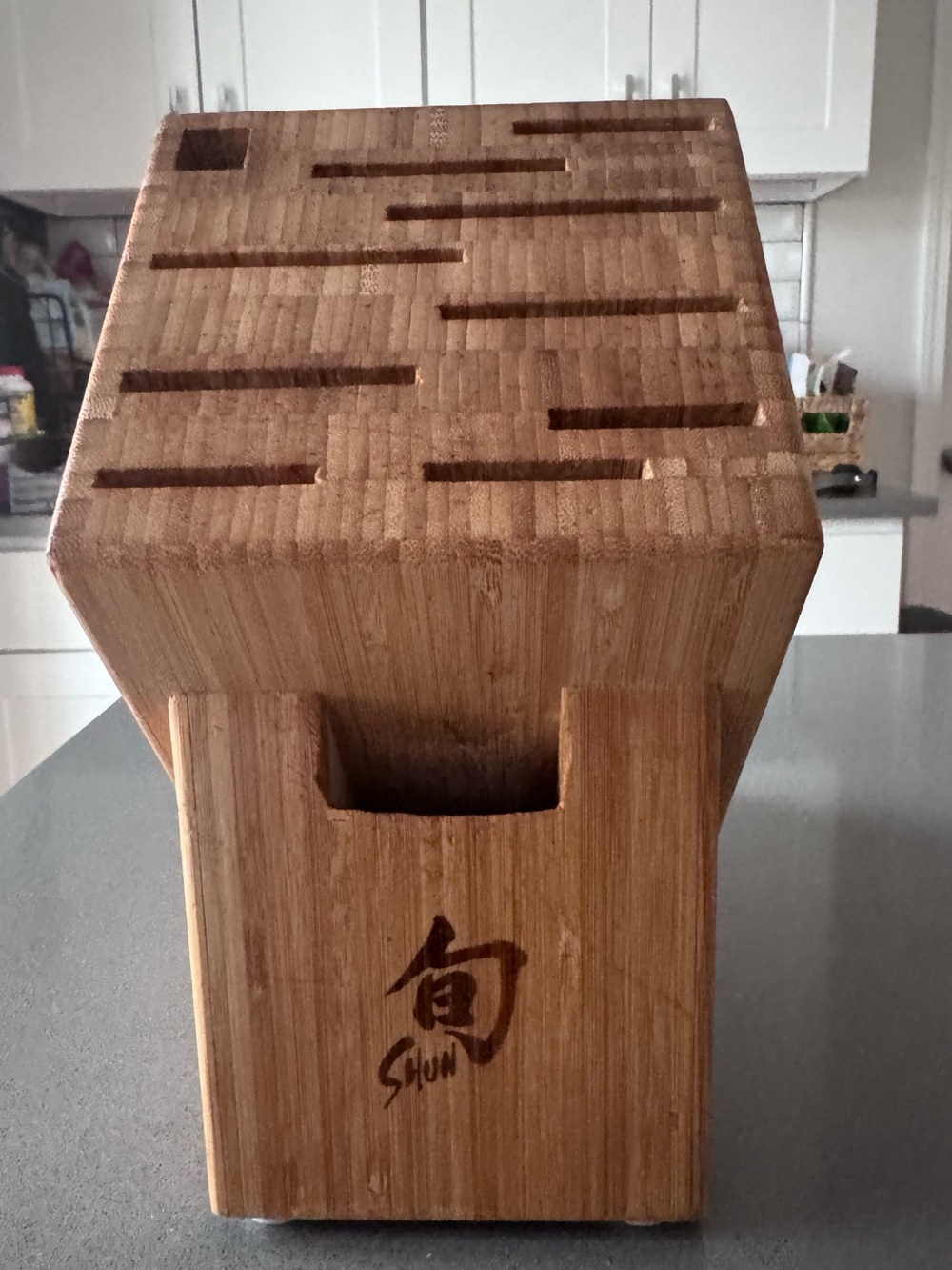 SHUN Bamboo Knife Block in Natural Brown